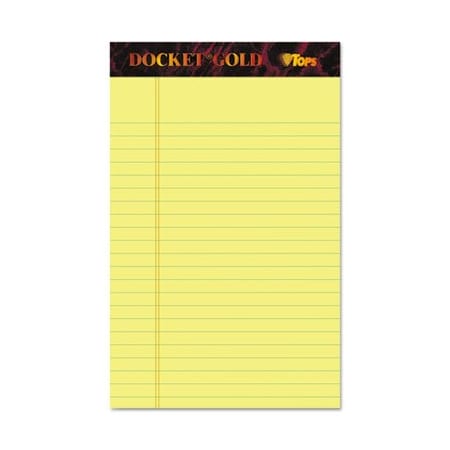 Tops Business Forms TOPS, DOCKET GOLD RULED PERFORATED PADS, NARROW RULE, 5 X 8, CANARY, 12PK 63900